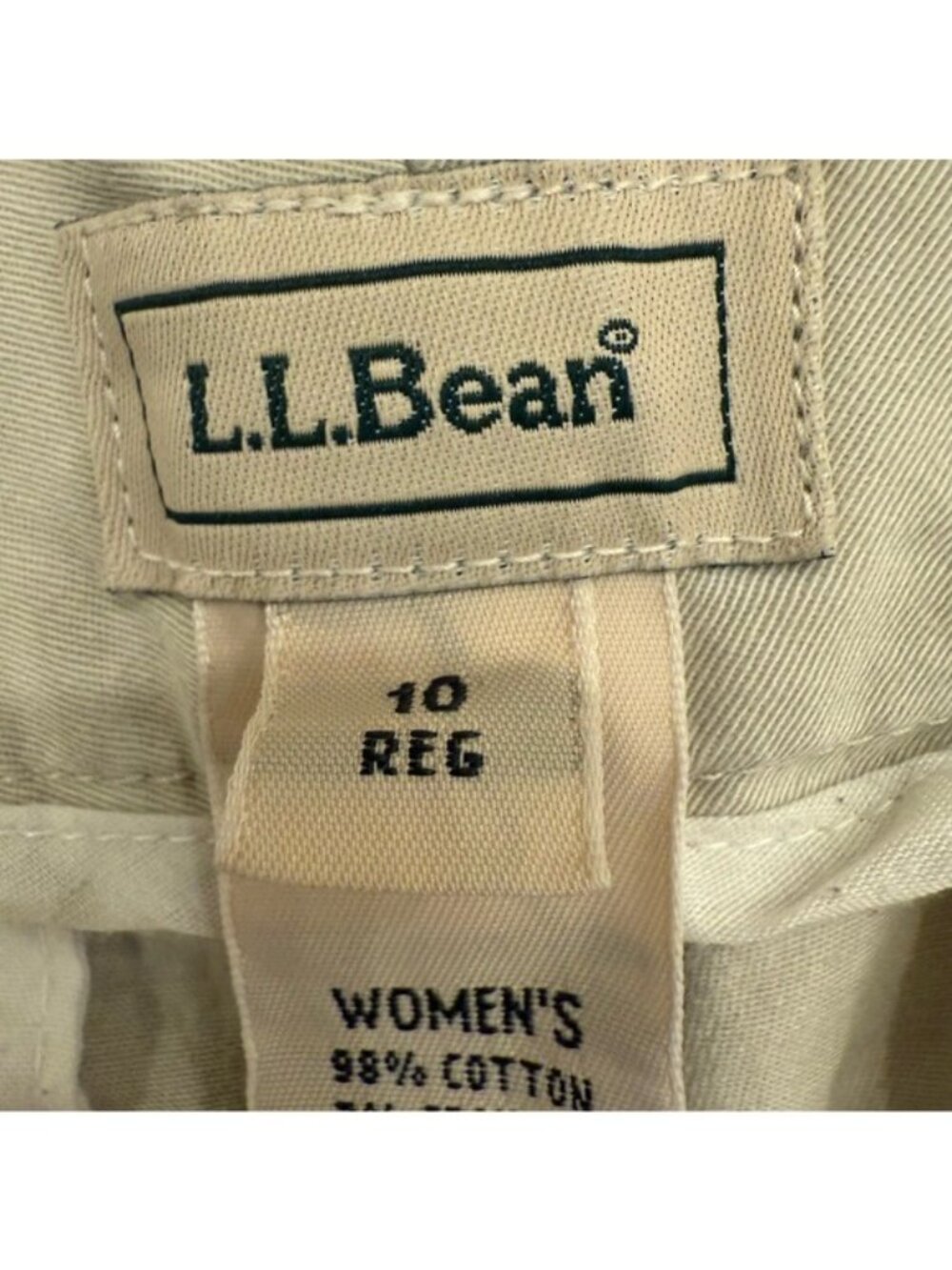 L.L. Bean Women’s Classic Chino Shorts Size 10 Beige Style 0GLU3 Mid Rise Khaki - Picture 6 of 12